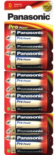Panasonic Pro Power Gold LR20PPG Alkaline D Batteries 6/pk (LR20, MN1300, AM1, R20)