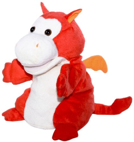 Bauer Spielwaren Theatrello Handpuppe Drache: Kuscheltier für Puppentheater und Lernspiele, waschbar, rot (11831)