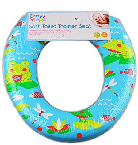 Kids Toilet Seat Soft Trainer Padded Bathroom Easy Clean Frog Design 2 Years+