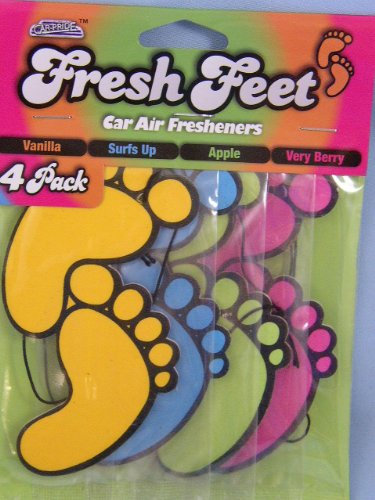 Pack of 4 FRESH FEET, Car Air Fresheners, Carpride cp1128
