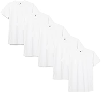 Lower East Camisetas Manga Corta Hombre (5 Pack) de 100% Algodón - Camiseta Hombre Manga Corta, Camisetas Hombre, Camiseta Manga Corta Hombre, T-Shirts Hombre, Camisetas Basicas , Blanco, L