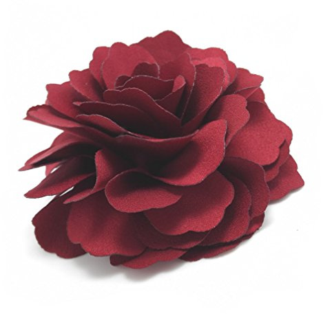 Meilliwish Kamelien Blume Haarklammer Brosche(Dunkelrot)(A74)