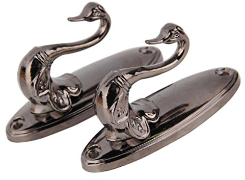 Nuolux Drapierhaken für Vorhang-Raffhalter, Schwan, antikes Messing, 1 Paar