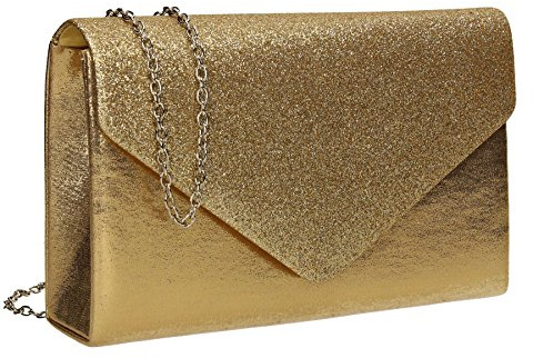 SwankySwans Damen Clutch Umschlag Kelly Glitzer Party Ball Clutch