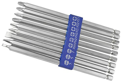 9pc Extra Long 150mm Power Bit Set Pozi Philips Flat Hex Screwdriver Drill TE684