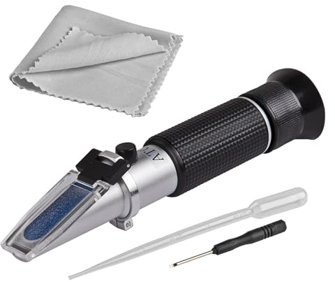 DEMA Handrefraktometer 0–32% Brix, Zuckergehalt messen, Frucht, Wein, Honig, Alkohol, Präzises Refraktometer für Imker & Hobby, Tragbar, Robust, Einfache Anwendung