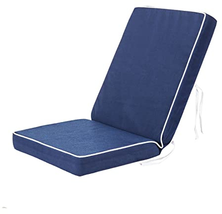 Alfresia Garden Chair Cushion with Back Thick Padded Seat Pad | 10cm foam filling with secure ties and easy clean water resistant polyester cover