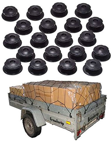 Anhängernetz mit Befestigung Rundknöpfen 20 St.inkl Schrauben KFZ Auto Netz von all-around24® (120 x 80 cm bis 180 x 130 cm)