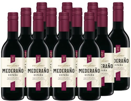 Freixenet Mederaño Tinto spanischer Rotwein (12 x 0,25 l) - Spanish Red Wine, kräftig und voll im Geschmack, Halbtrocken, perfekter Begleiter zu Wild oder Gegrilltem, Fondue oder Käse