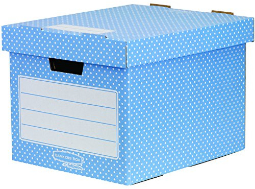 Fellowes Style Lot de 4 Boîtes de rangement Bleu/Blanc