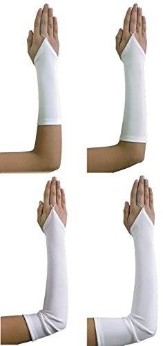 YES Fingerlose Brauthandschuhe Handschuhe Hochzeit, A1 50cm, weiß