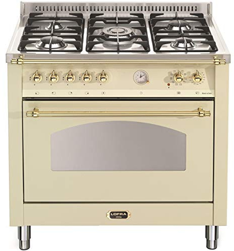 Lofra RBIG96MFTE/CI Piano cottura Beige, Acciaio inossidabile Gas A