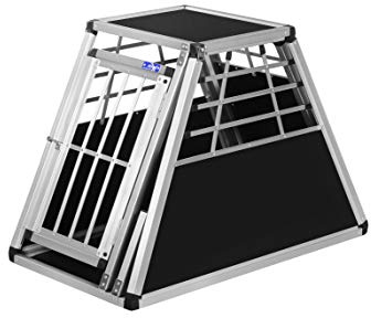 ALPUNA Transportbox N40 – Aluminium Hundebox 96×50×65 cm – Auto Hundebox mit Notausstieg, sicherer Hundetransport im Kofferraum
