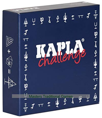 Kapla 8027 Holzplättchen Challenge 16-Teilig mit 12 Spielkarten, 4 Jahre to 12 Jahre, französische Ausgabe