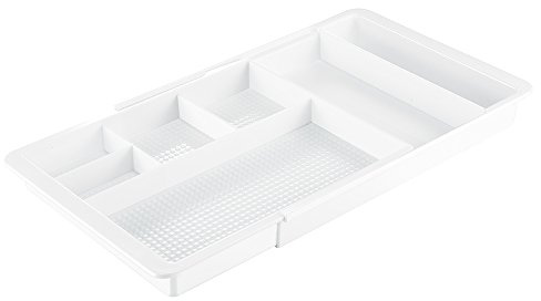 iDesign Clarity Kosmetik Organizer, ausziehbare Schubladenbox aus Kunststoff, weiß