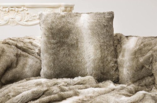 Fellkissen 45x45 Bär grau und beige Melange aus Webpelz