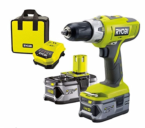 Ryobi One+ Cordless 18V 4.0Ah Li-Ion Combi Drill 2 4.0 ah Batteries LLCDI18LL40S