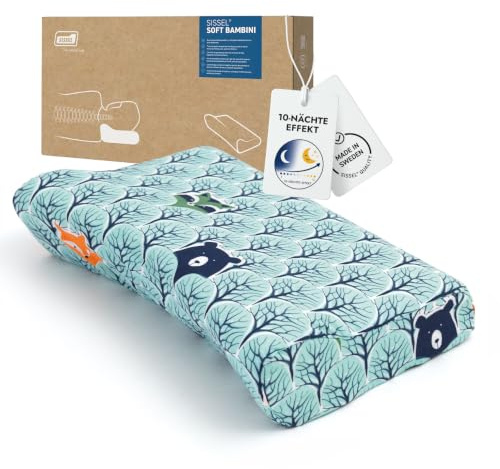 Sissel® Soft Bambini | Orthopädisches Kinder-Nackenkissen 4-7 Jahre | Viskoelastischer Schaum | Ergonomisch für die Wirbelsäule | Waschbar & ideal für Reisen | 37 x 25 cm