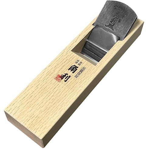 KAKURI KANNA Handhobel 50 mm für Holzbearbeitung, japanischer Blockhobel, manuelles Handhobelwerkzeug zum Glätten, 24,1 x 6,3 x 6,1 cm, Korpus aus weißer Eiche, hergestellt in Japan