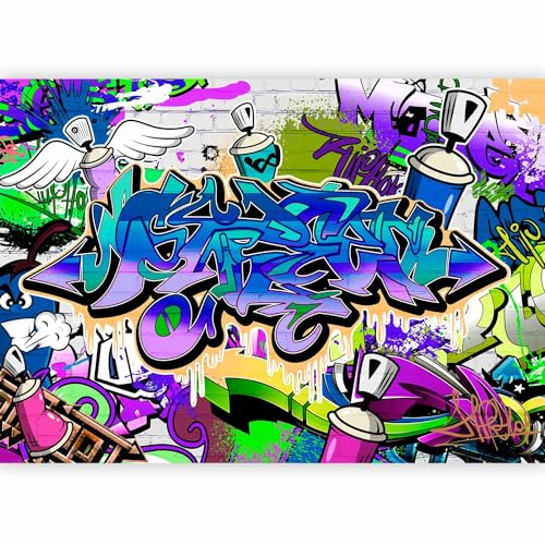 murando - Fototapete Vlies Dekoration Graffiti, 400x280 cm, Schlafzimmer | Full HD Druck, 3D-Effekt, lichtbeständige Farben, ideal fürs Wohn- oder Schlafzimmer, schnelle Montage, lichtbeständig, edel