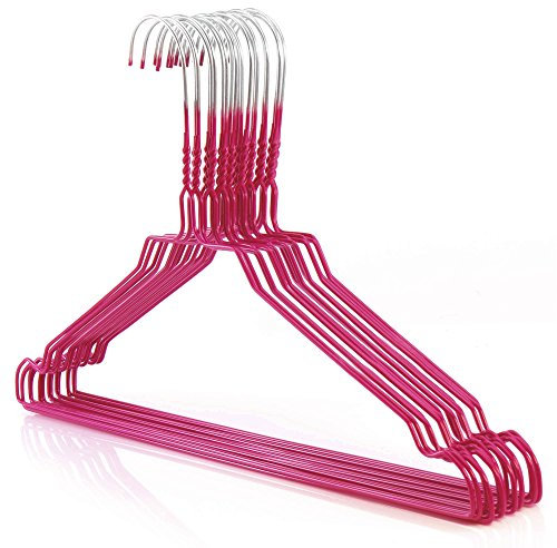 HANGERWORLD 25 Grucce Appendiabiti Rosa 40cm in Metallo Cromato Salvaspazio per Casa e Lavanderia