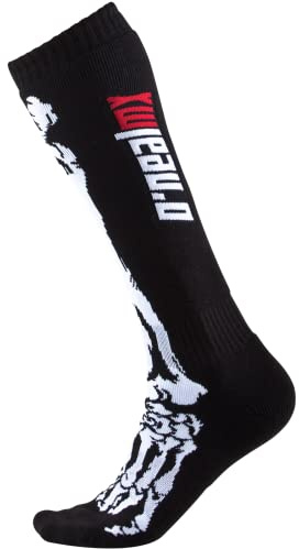 O'NEAL | Mountainbike Motocross Socken | MTB Downhill Freeride | Schweißabsorbierend, Verstärkter Fersen & Sohlenbereich | Pro MX XRAY | Unisex | Erwachsene | Schwarz Weiß | One Size