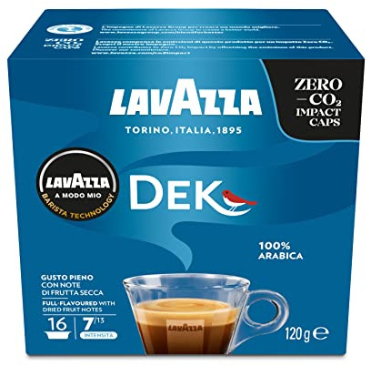 Lavazza A Modo Mio Café Espresso Cremoso Dek - Décafféiné - 16 capsules - Lot de 2