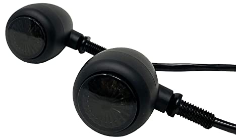 Alchemy Parts LED Bullet Indicators Turn Signals with Tinted Lens | Compatible with Custom Harley Davidson Sportster Dyna Softail 883 1200 1340 1450 Chopper (Black Aluminium)