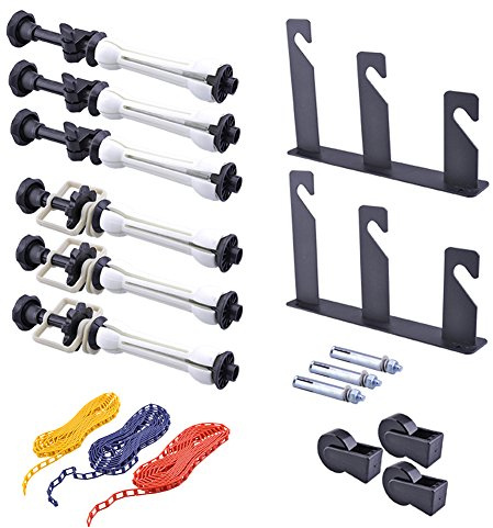 NEEWER Photography Système de support de fond manuel à 3 rouleaux pour montage mural avec 2 crochets triples, 6 barres d'extension, 3 chaînes, capacité de charge par rouleau : 22 lb/10 kg