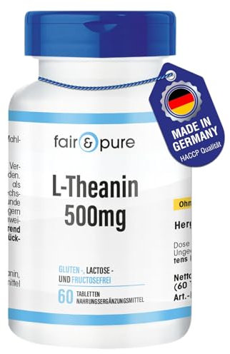 Fair & Pure® - L-Teanina 500mg - Vegan - Aminoacido da tè verde - 60 Compresse