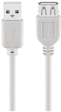 Goobay 50960 Cavo Prolunga USB 2.0 ad Alta Velocità, Grigio, 1.8 m Lunghezza del Cavo