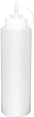 Vogue Squeeze-Sauce-Flasche mit Düsenkappe, 227 ml/8 oz, klares Polyethylen, nachfüllbare Saucenflasche mit weitem Hals, präzise schmale Spenderspitze, Schraubverschluss-Design, K062