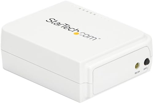 StarTech.com Server di stampa di rete wireless N USB 2.0 a 1 porta - Adattatore server per stampante USB Ethernet 10/100 Mbps - Windows 10-802.11 b/g/n (PM1115UW)