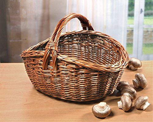 Panier de transport en osier, naturel, 40x32 cm, panier en osier, panier champignon, panier à provisions