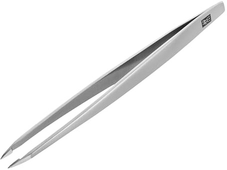 ZWILLING Pincett spetsig (avlägsnande av flisor, inväxta eller fina hårstrån, uppruggade, kalibrerade spetsar), Premium, silver, 90 mm