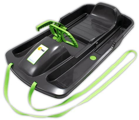 KHW | Lenkschlitten Snow Fox | Anthrazit | TÜV-geprüft | Made in Germany | ausgefeiltes Lenksystem & griffsicheres Lenkrad | kälte- und lichtbeständiger Kunststoff | der Hingucker auf jeder Piste