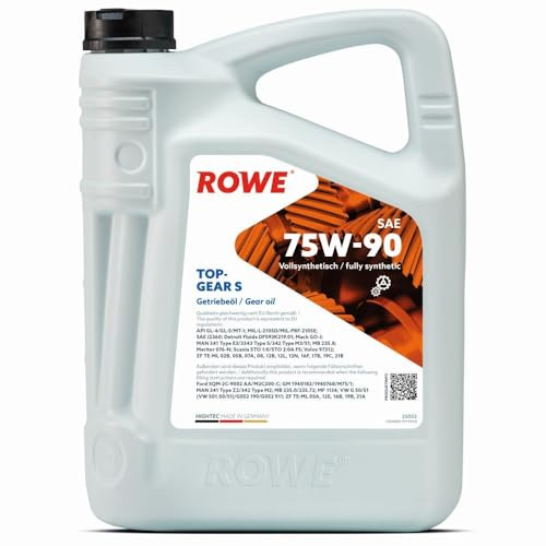 ROWE Hightec Topgear SAE 75W-90 S - 5 Liter PKW Getriebeöl vollsynthetisch | Made in Germany | 25002-0050-99, Hightec Topgear SAE 75W-90 S