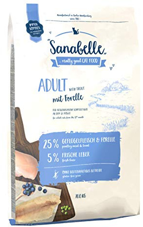 Sanabelle Cat Adult mit Forelle 10kg, 1er Pack (1 x 10 kg Packung) - Katzenfutter
