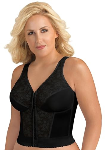 Exquisite Form Women's Original Long Line Posture Bra 5107565, Black, 44DD