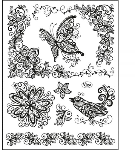Viva Decor Clear-Stamps (Schmetterling) Silikon Stempel - Prägung Stempel - DIY Dekoration stanzen - Stempel Silikon - DIY Stamp - Stempel Prägung - Designed in Germany