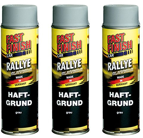 3x 500 ml FAST FINISH Car Rallye Haftgrund Grundierung Grau Spraydose 292811