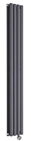 MILANO 1000W Anthracite Vertical Double Panel Electric Radiator 1600x236mm