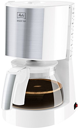Melitta Enjoy Top - Filterkaffeemaschine - mit Glaskanne - Tropfstopp - 10 Tassen - Weiß (1017-03)