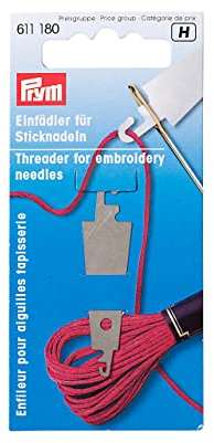 Prym Threader for Embroidery Needles, Metal, White, 14 x 5.7 x 1.7 cm