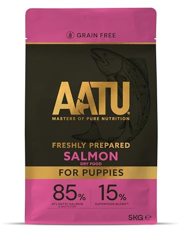 AATU 85/15 Complete Dry Puppy Food Salmon 5kg (Pack of 1) - Dry Food Alternative to Raw Feeding, High Protein. No Nasties, No Fillers