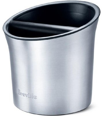 Breville BCB100BSS Knock Box, Espresso Machine Accessory, Large Puck Capacity, Brushed Stainless Steel