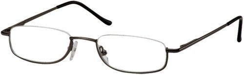 elegante Metall-Halbrand-Lesebrille/-hilfeWikerus in dunkelbraun mit +1,50 dpt