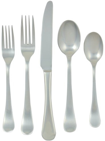 Ginkgo International Bergen 42-Piece Stainless Steel Flatware Place Setting, Service for 8 Plus 2-Piece Hostess Set