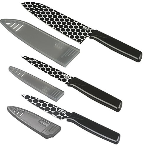 KUHN RIKON 23680 Messer, 3-teilig, schwarz/weiß