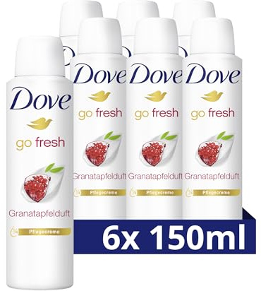 Dove go fresh Deo Spray Granatapfel- & Zitronenverbenenduft Anti-Transpirant schützt 48 Stunden vor Körpergeruch und Achselnässe 150 ml 6 Stück